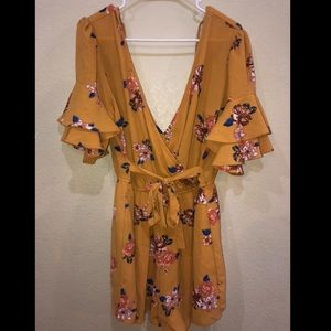Mustard Yellow Floral Dress